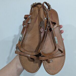 Les Tropeziennes Par M. Belarbi Genuine Leather Sandals Tan Size 37 Size 6